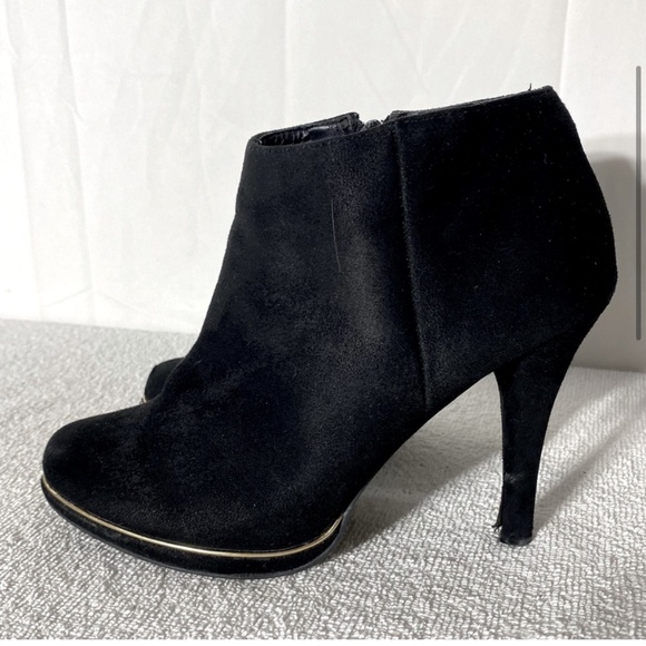 Call It Spring Black Ankle Boots With Gold Trim 8 - Picture 4 of 15